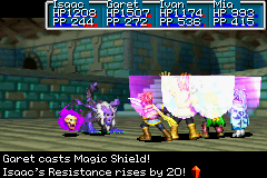 Magic Shell being cast in the GBA games.
